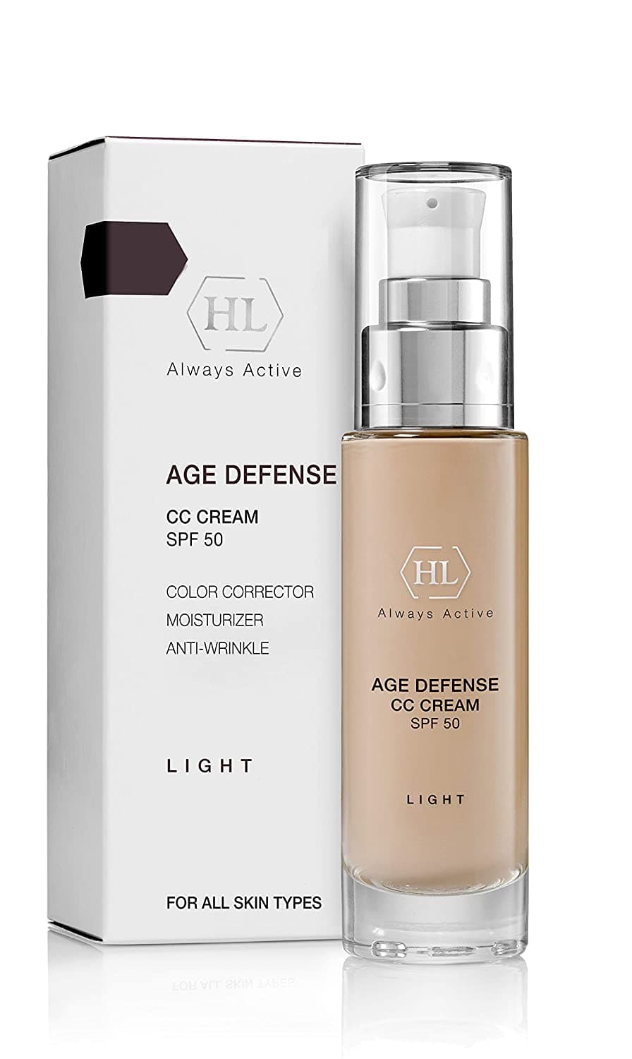 HL Holy Land Cosmetics Age Defense CC Cream SPF50 Light Tinted,